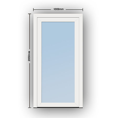 Weiße Balkontüre in den Maßen 1000x2050mm