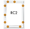 Weißer Fensterrahmen mit RC2 Markierungen