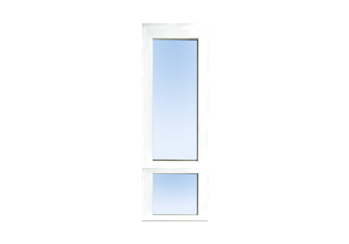 Ein weißes, hohes und schmales Fenster mit einem Unterlicht