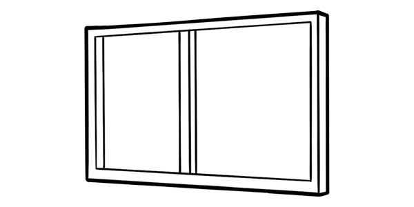 technische Zeichnung zweiteiliges Fenster