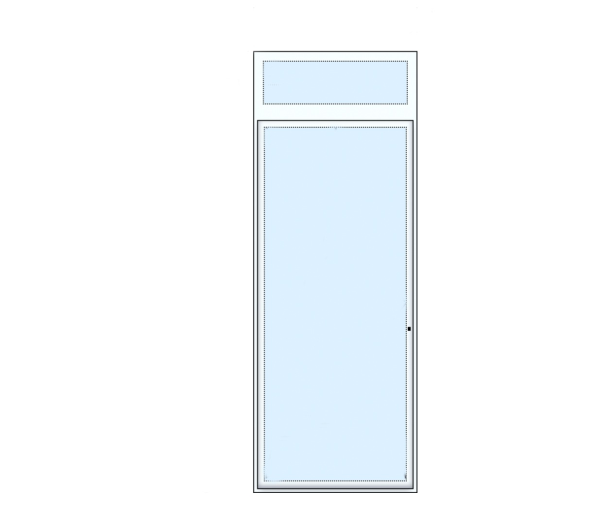 technische Zeichnung einteilige Balkontüre mit Oberlicht