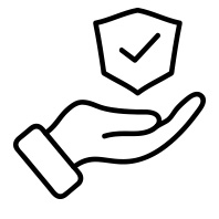 Icon einer Hand, die ein Umweltbewusstseins Logo hält